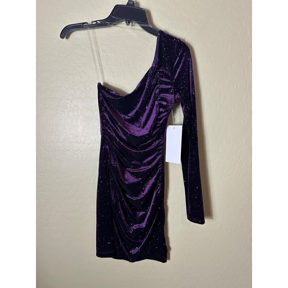 Honey & Rosie One Shoulder Sparkly One shoulder Dress Mini SZ XS